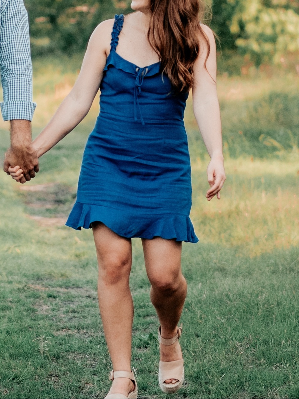 Lulu's Royal Blue Ruffle-Trim Sundress - Picture 2 of 3